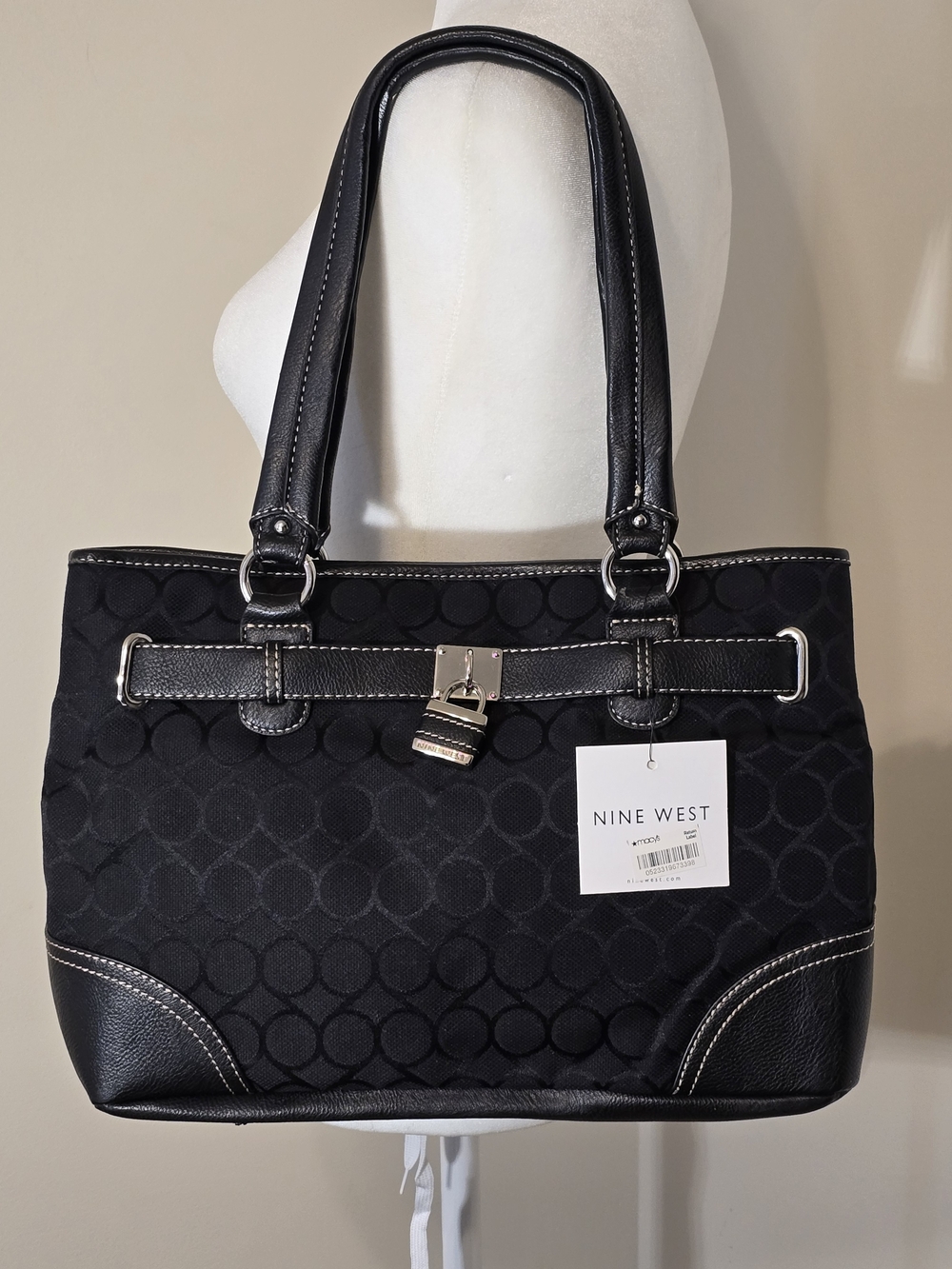 Nine West Black Signature Tote Bag NWT